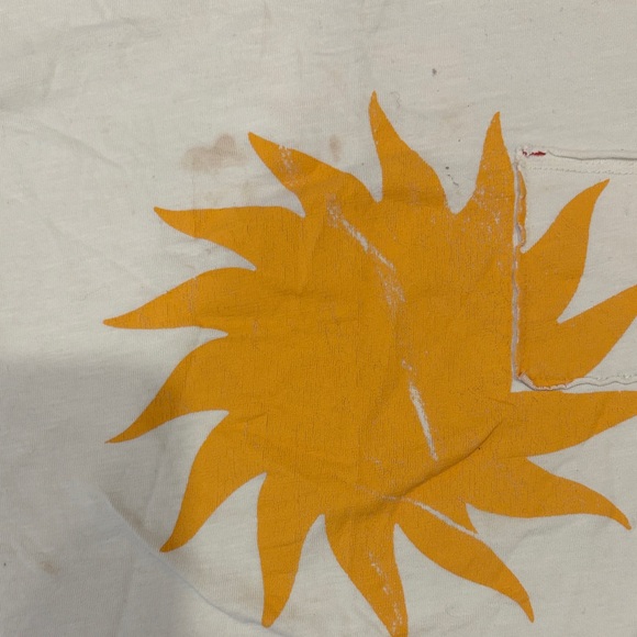 Kids White Tee with Orange Sun Graphic - Picture 2 of 3